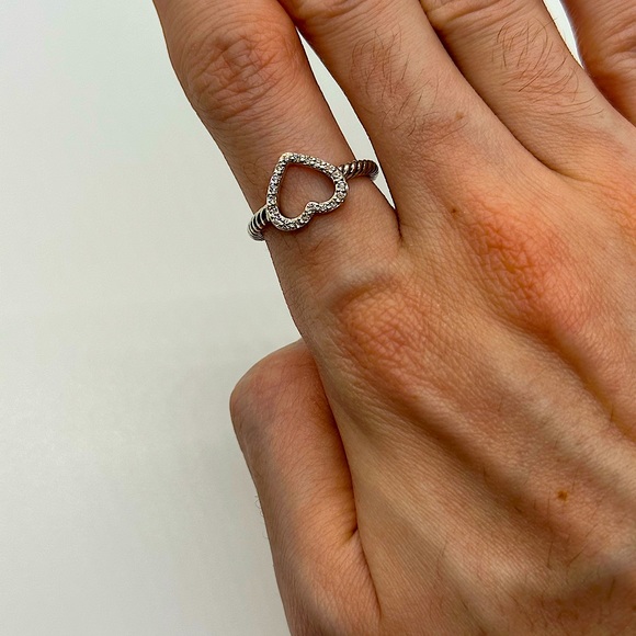 DAVID YURMAN Sterling Silver 925 Classic Cable Heart Ring Size 8 - Picture 5 of 10